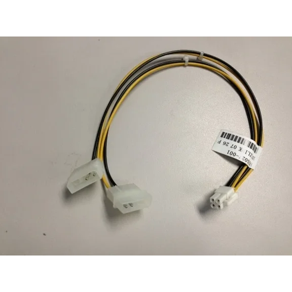 Intel D25027-001 Converter Cable (2) H/D 4 Pin Molex To (1) 4 Pin P4 Cpu Power
