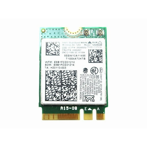 Intel Dual Band Wireless-AC 7260 7260 WiFi + Bluetooth 4.0 Combo card For Lenovo N20 Chr omebook, FRU 04X6007 20200552 T440 T440S T440P X230S X240 X240S L440 W540 WLAN