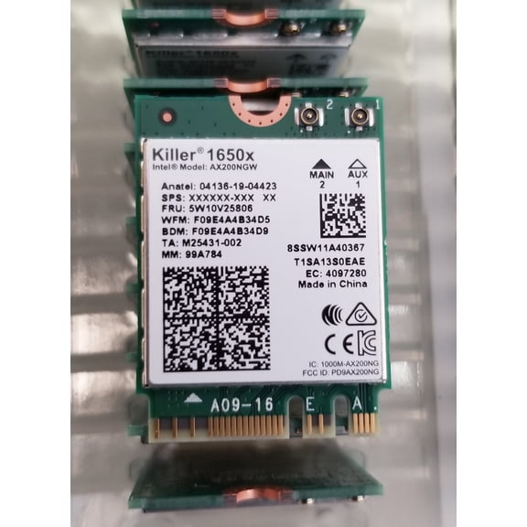 Intel Killer AX1650 IEEE 802.11ax Bluetooth 5.2 Wi-Fi/Bluetooth Combo Adapter for Computer, Notebook