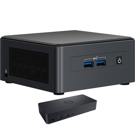 Intel NUC 11 Pro NUC11TNHI30 Home & Business Mini Desktop (Intel i3-1115G4 2-Core, Intel UHD, 8GB RAM, 128GB PCIe SSD + 500GB HDD (2.5), Wifi, USB 3.2, HDMI, Bluetooth, Win 10 Pro) with D6000 Dock
