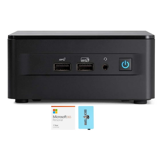 Intel NUC 12 Pro Kit School/Business Mini Desktop (Intel i5-1240P 12-Core, Intel Iris Xe, 16GB RAM, 1TB PCIe SSD + 1TB HDD (2.5), Wifi, Win 11 Pro) with Microsoft 365 Personal , Dockztorm Hub