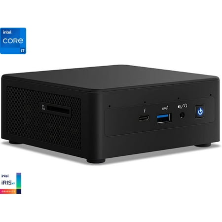 Intel NUC11PAHI7 Mini PC, Intel Core i7-1165G7 Upto 4.7GHz, 4GB RAM, 256GB NVMe SSD + 500B HDD, HDMI, Mini DisplayPort, Thunderbolt, Card Reader, Wi-Fi, Bluetooth, Windows 10 Pro