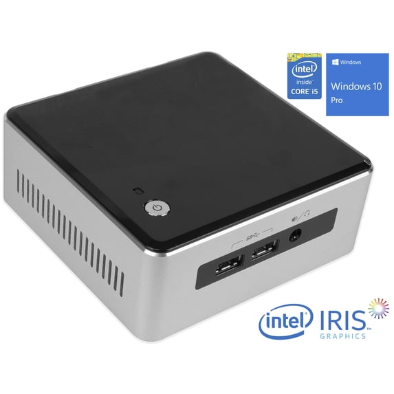 Intel NUC5i5RYH Mini PC, Intel Core i5-5250U Upto 2.7GHz, 4GB RAM, 1TB NVMe SSD + 1TB HDD, Micro HDMI, Mini DisplayPort, Wi-Fi, Bluetooth, Windows 10 Pro