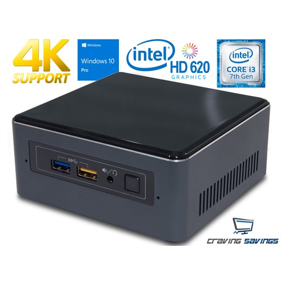 Intel NUC7i3BNH Mini PC, Intel Core i3-7100U 2.4GHz, 32GB DDR4, 256GB SSD, Wifi, BT 4.2, HDMI, USB 3.1 Type-C, 4k Support, Dual Monitor Capable, Windows 10 Pro