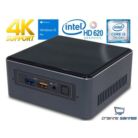 Intel NUC7i3BNH Mini PC, Intel Core i3-7100U 2.4GHz, 8GB DDR4, 1TB HDD, Wifi, BT 4.2, HDMI, USB 3.1 Type-C, 4k Support, Dual Monitor Capable, Windows 10 Pro