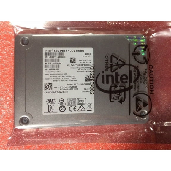 Intel Pro 5400s Series 2.5" SATA 3 SSD SED HP Dual Label SSDSC2KF240H6H 856640-001