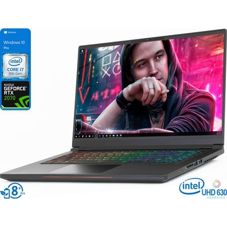 Intel Whitebook Gaming Notebook, 15.6" 144Hz FHD Display, Intel Core i7-9750H Upto 4.5GHz, 32GB RAM, 512GB NVMe SSD, NVIDIA GeForce RTX 2070, HDMI, Thunderbolt, Wi-Fi, Bluetooth, Windows 10 Pro