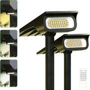 intelamp 2PCS 4000mAh Solar Pathway Lights Waterproof Security Lights Outdoor Landscape Lights with Remote Control for Garden Walkway Tree
