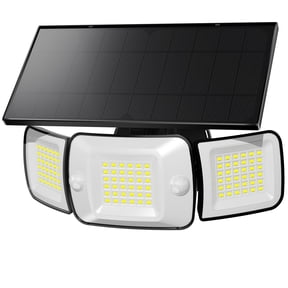 intelamp 6000mAh Solar Flood Light 1500LM Waterproof Light Outdoor LED Security Light with Dual Motion Sensors for Tree Balcony Garden Driveway