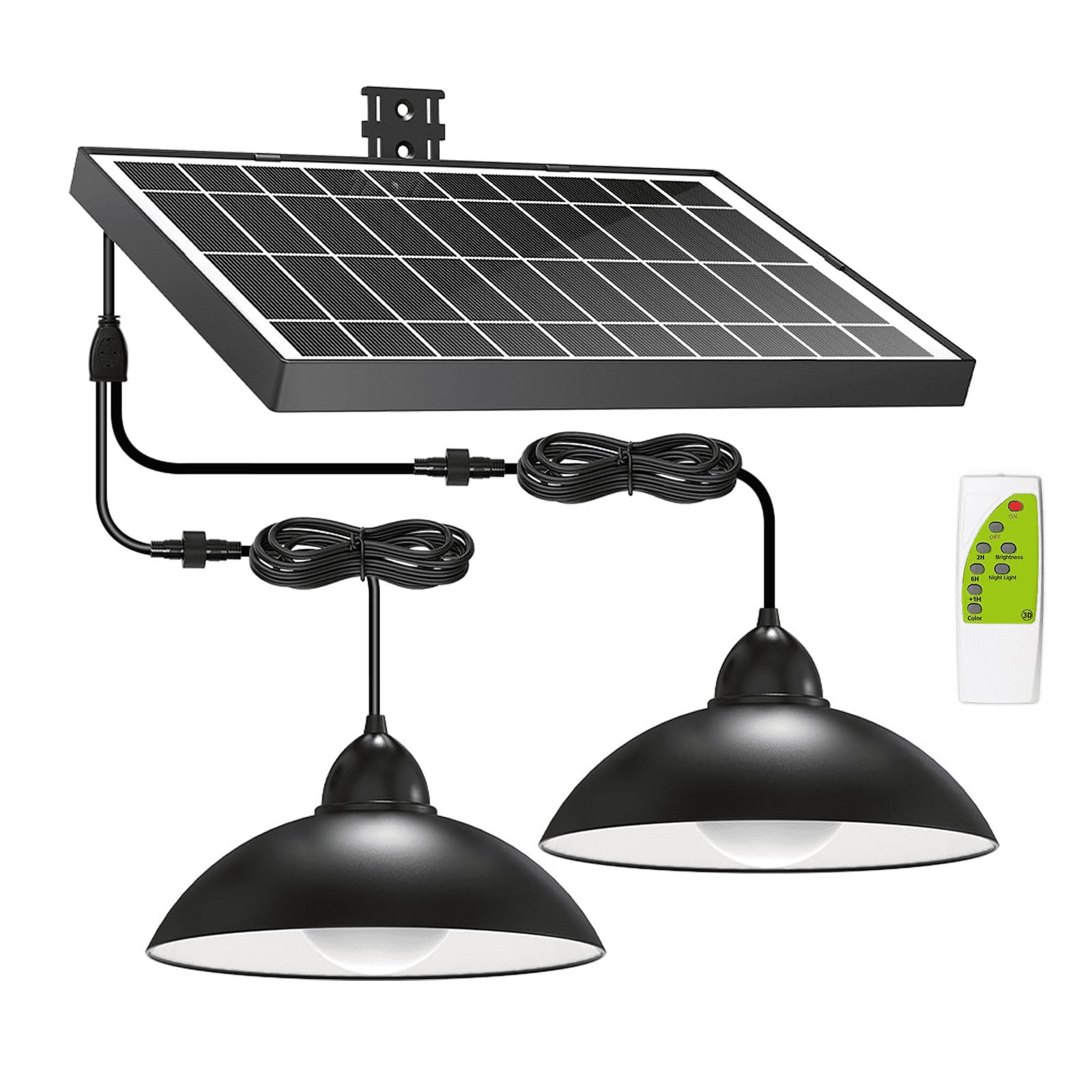 intelamp Outdoor Indoor Solar Shed Light 8000mAh Dusk to Dawn Solar Light with Remote Control for Barn Garden ,Waterproof Pendant Light  with 3 Colors for Yard Farm