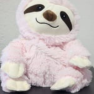 Warmies 13” Pink Sloth Stuffed Animal, Microwavable Heated Plushies and Weighted Soft Plush Toys