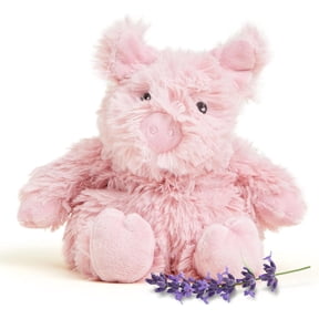 Warmies Junior 9” Pig Stuffed Animal, Microwavable Heated Plushies and Weighted Soft Plush Toys