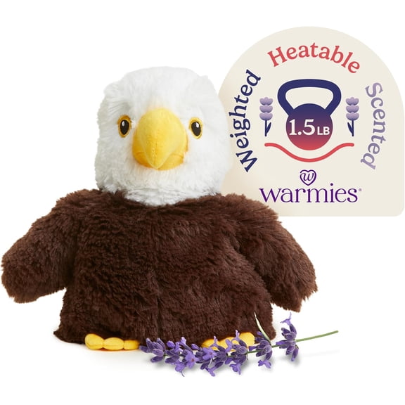 warmies 13 Eagle Stuffed Animal, Microwavable Heated Plushies and Weighted Soft Plush Toys