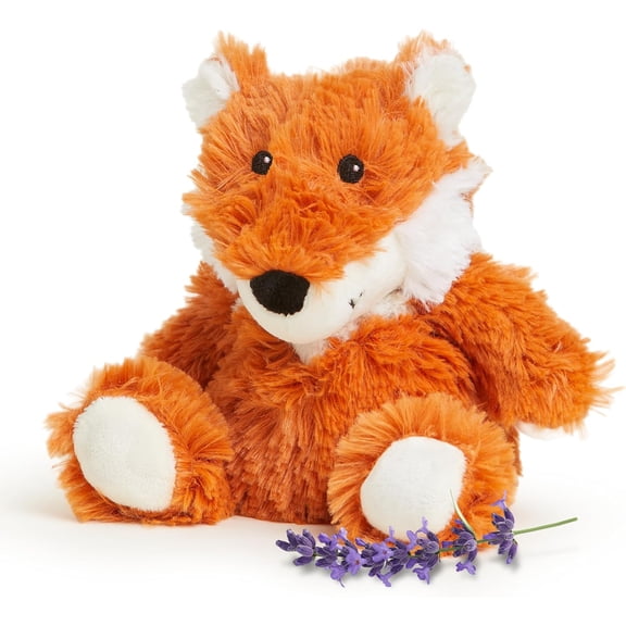 Warmies Junior Microwavable Weighted Stuffed Animal, Lavender-Scented Fox Plushie, 0.5 lbs