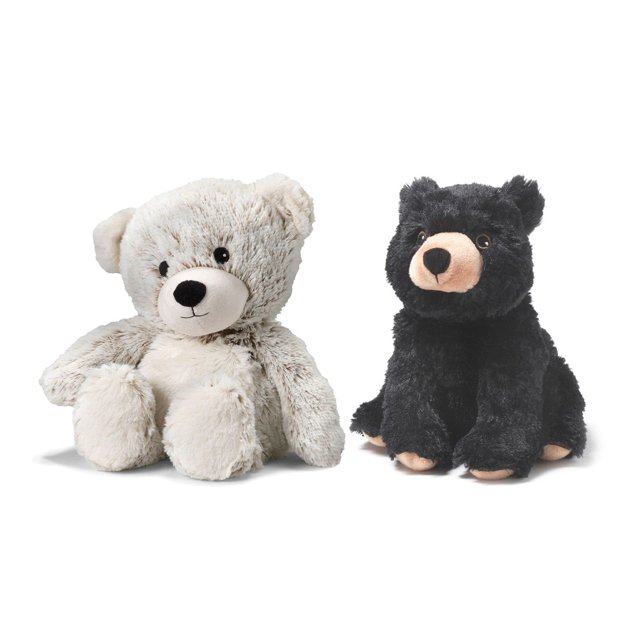 Intelex Warmies Microwavable Plush Set, Marshmallow Bear and Black Bear