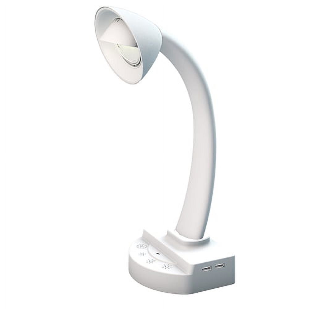 InteliEnergy RV Table Lamp in White, Warm LED Light, Uses AC Power, 2