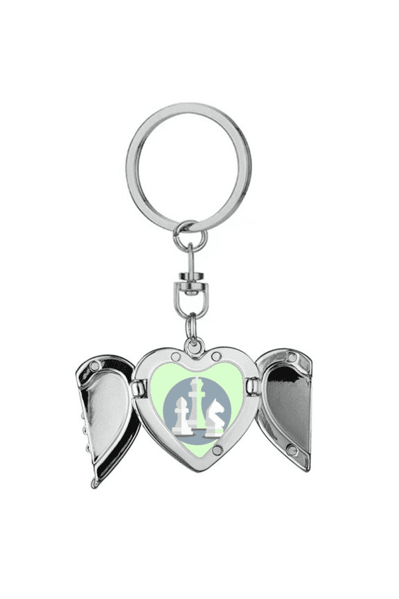 Intellect Mentality Chess Pieces Heart Angel Wing Key Chain Holder