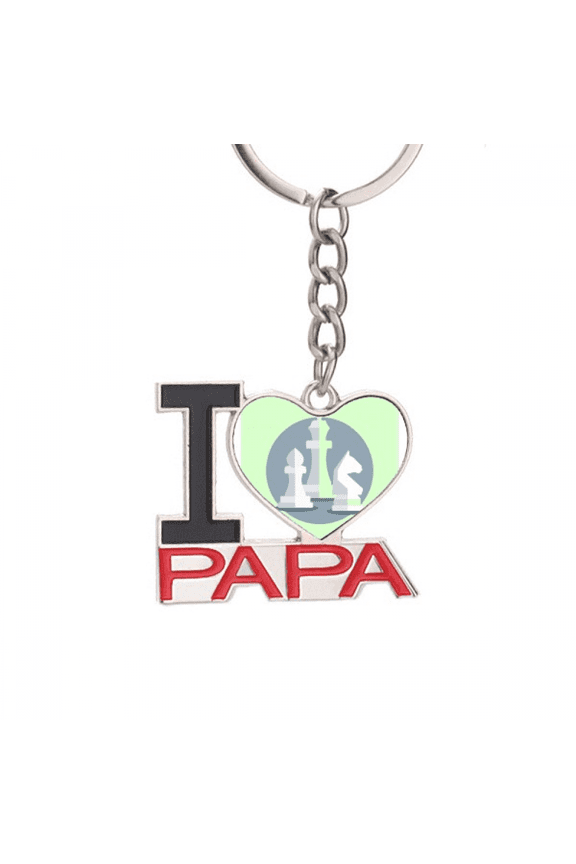 Intellect Mentality Chess Pieces Keychain Metal Keyring Holder Love PAPA Father