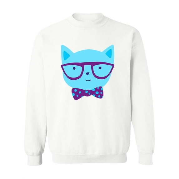 Intellectual Cat Face . Sweatshirt Women -Image by Shutterstock, Female 4X-Large