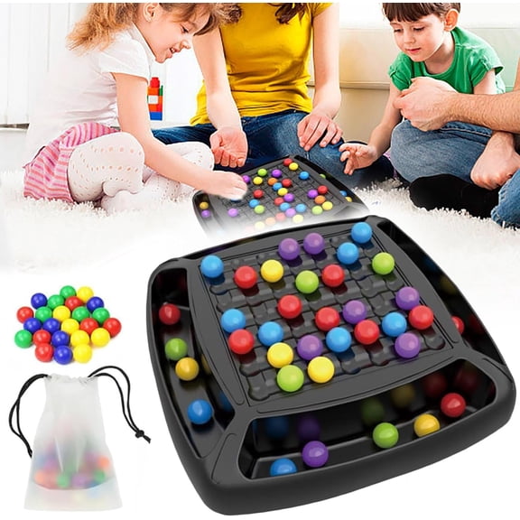 Intellectual Chessboard - Dual Duel, Fun Table Top Strategy Game, Intellectual Chess Board Dual Duel, Colored Marbles Party Family Board Game Birthday