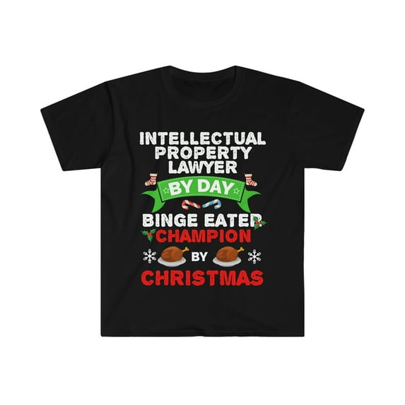 Intellectual Property Lawyer Binge Eater by Christmas Unisex T-shirt S-3XL