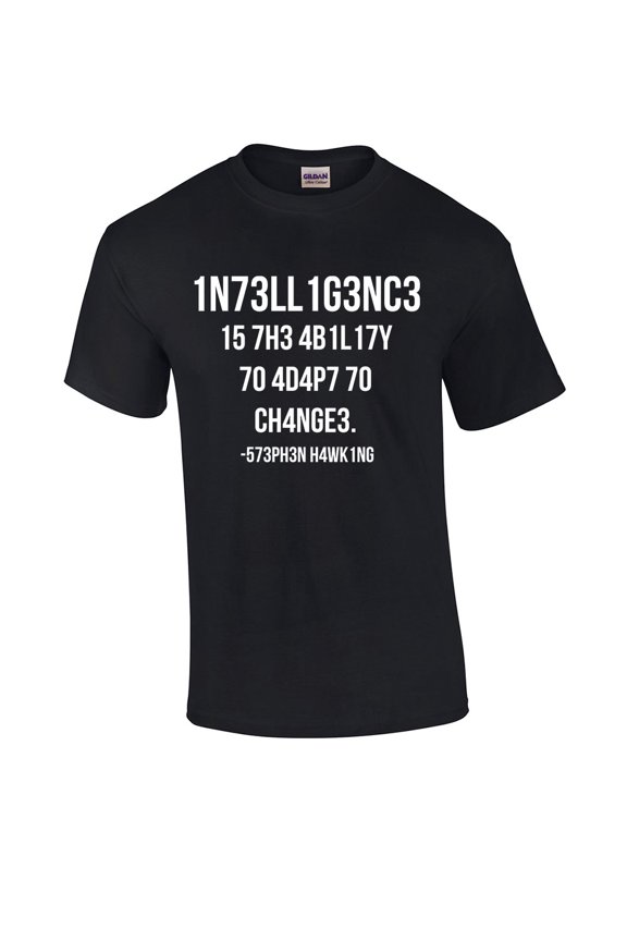 Intelligence Is The Ability To Adapt To Change Short Sleeve T-shirt-Black-4xl