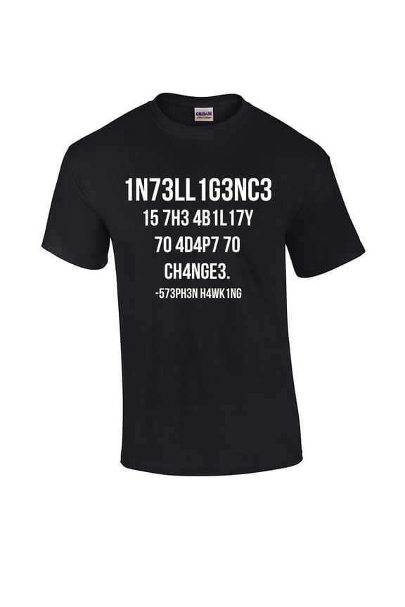 Intelligence Is The Ability To Adapt To Change Short Sleeve T-shirt-Black-large