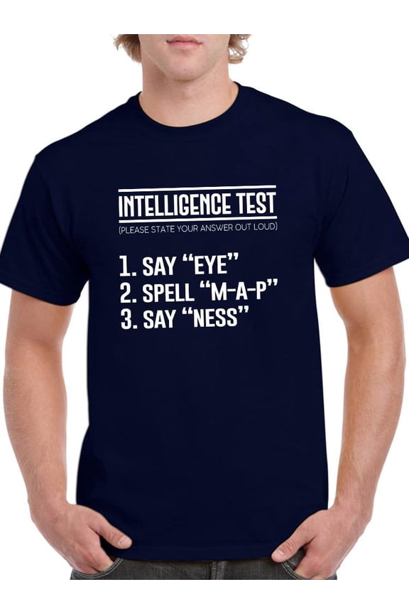 Intelligence Test T-Shirt Men -Smartprints Designs, Male Medium
