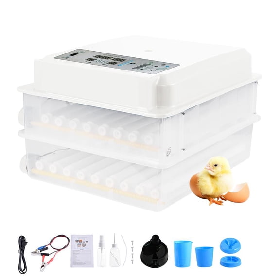 Intelligent 120 Eggs Egg Hatcher, Chicken Incubator for Eggs with Incubation Days Record, Egg Turning Incubator, Automatic Poultry Hatcher for Chicken, Pigeon, Quail, Duck Eggs