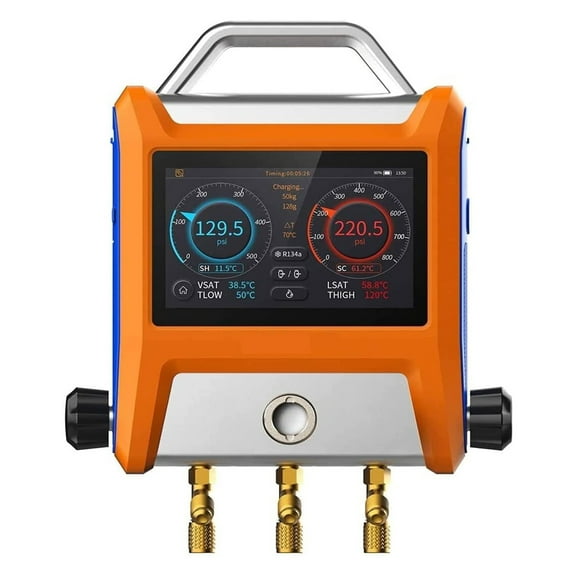 Intelligent 2 Valves Digital Manifold Kit With 5" Smart Touch Screen Gauge With ,Wide Use