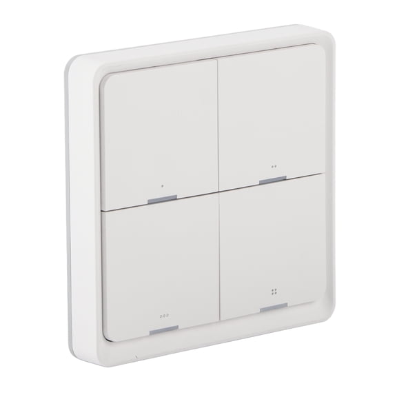 Intelligent 4-Way Wireless Scene Wall Switch, Smart App Controller for Zigbee Home Automation Systems, 3.4 x 3.4 x 0.5 inches / 8.6 x 8.6 x 1.3 cm