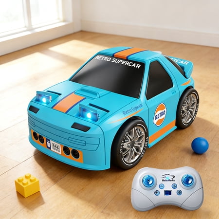 Intelligent Auto Follow Remote Control Car with Stunt Capabilities LED Lights 2.4GHz RC Vehicle for Outdoor Adventures Blue