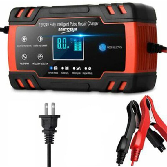 Intelligent Automatic Car Battery Charger 12/24V 6A Pulse Repair Starter For AGM/GEL