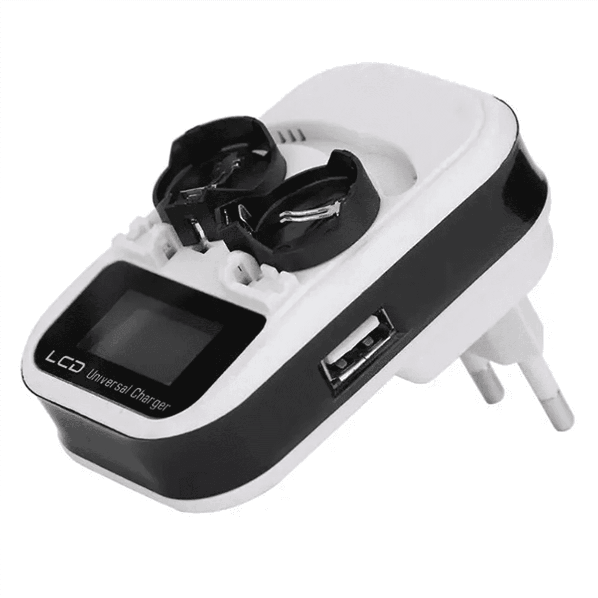 Intelligent Battery Charger LCD Lithium Button Charging USB Rechargeable Multifunctional US Plug