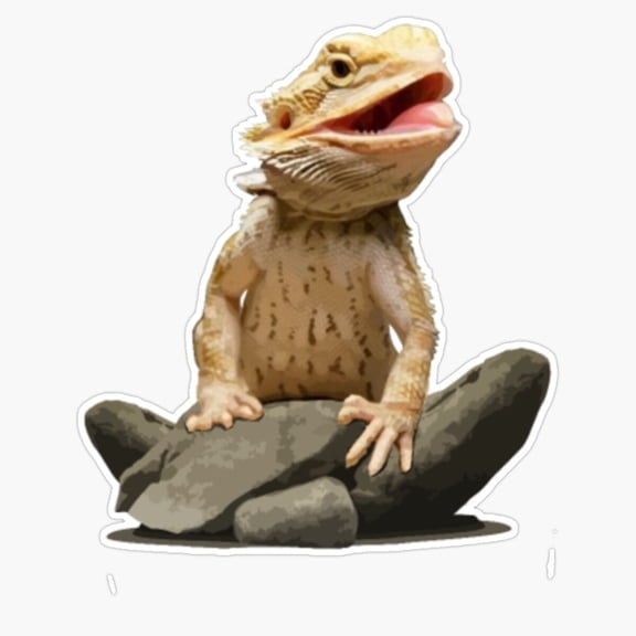 Intelligent Bearded Dragon Lizard Pet Wearing Nerdy Glasses Reptile Graphic Decal For Journal Sticker