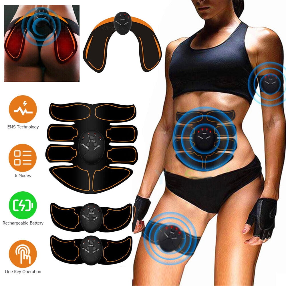 Intelligent Body Building Patch Rechargeable EMS Abs Trainer 6 Modes \u0026 10 Intensity Arms \u0026 Hips Muscle Stimulator Abdominal Training