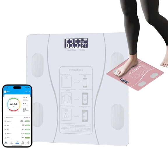 Intelligent Body Fat Scale, Digital Bathroom Scale with BMI, Body Fat & Muscle Mass Display, Mobile Connectivity, Durable Weight Scale