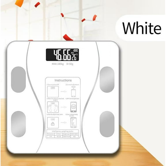 Intelligent Body Fat Scale, a Simple and Practical Digital Scale That can be Connected to a Mobile Digital Bathroom Scale to Display BMI, Body Fat, Muscle Mass, and Durable Weight Scale (WHITE)