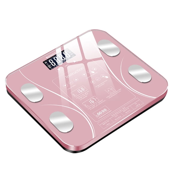 Intelligent Body Fat Scale, Smart Scale with Bmi,Body Fat,Muscle Mass, Durable Weight Scale, Household Health Monitor, 400 lbs(Pink)