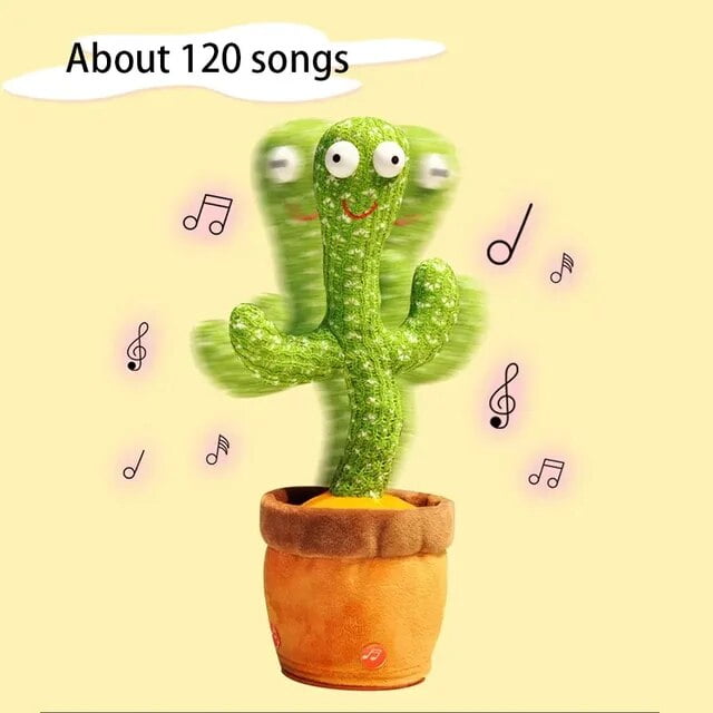 Intelligent Cactus Interactive Learning and Musical Kawaii Toy for Kids to Dance Record and Speak with Fun peluches Plush toys tops