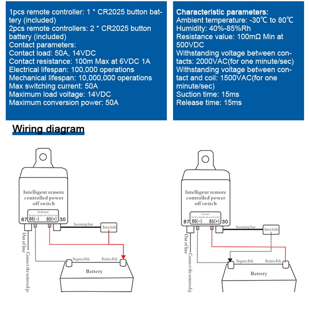 Intelligent Car Battery Remote Master Relay 12 V Car Battery Disconnect