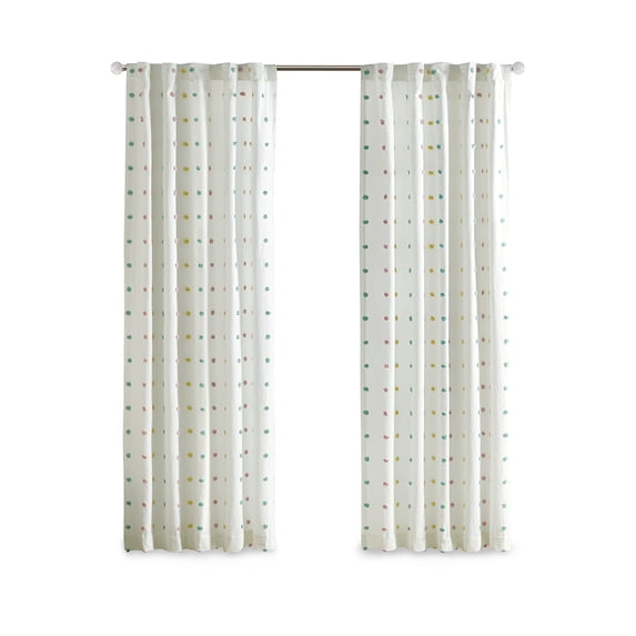 Intelligent Design Callie Cotton Jacquard Window Panel with Lining in White
