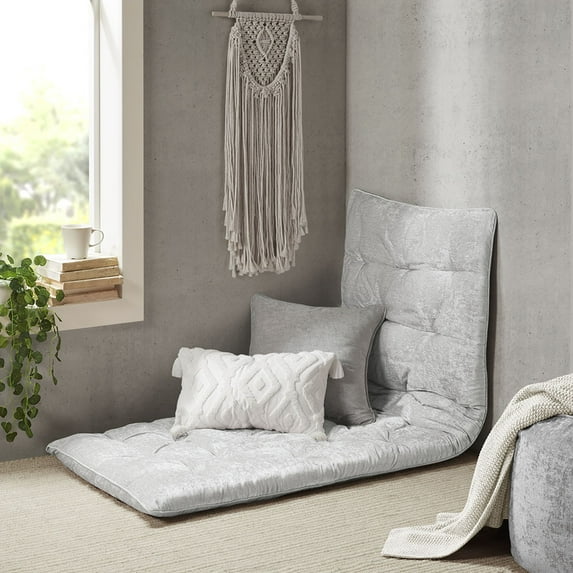 Intelligent Design Chenille Long Cushion Gray