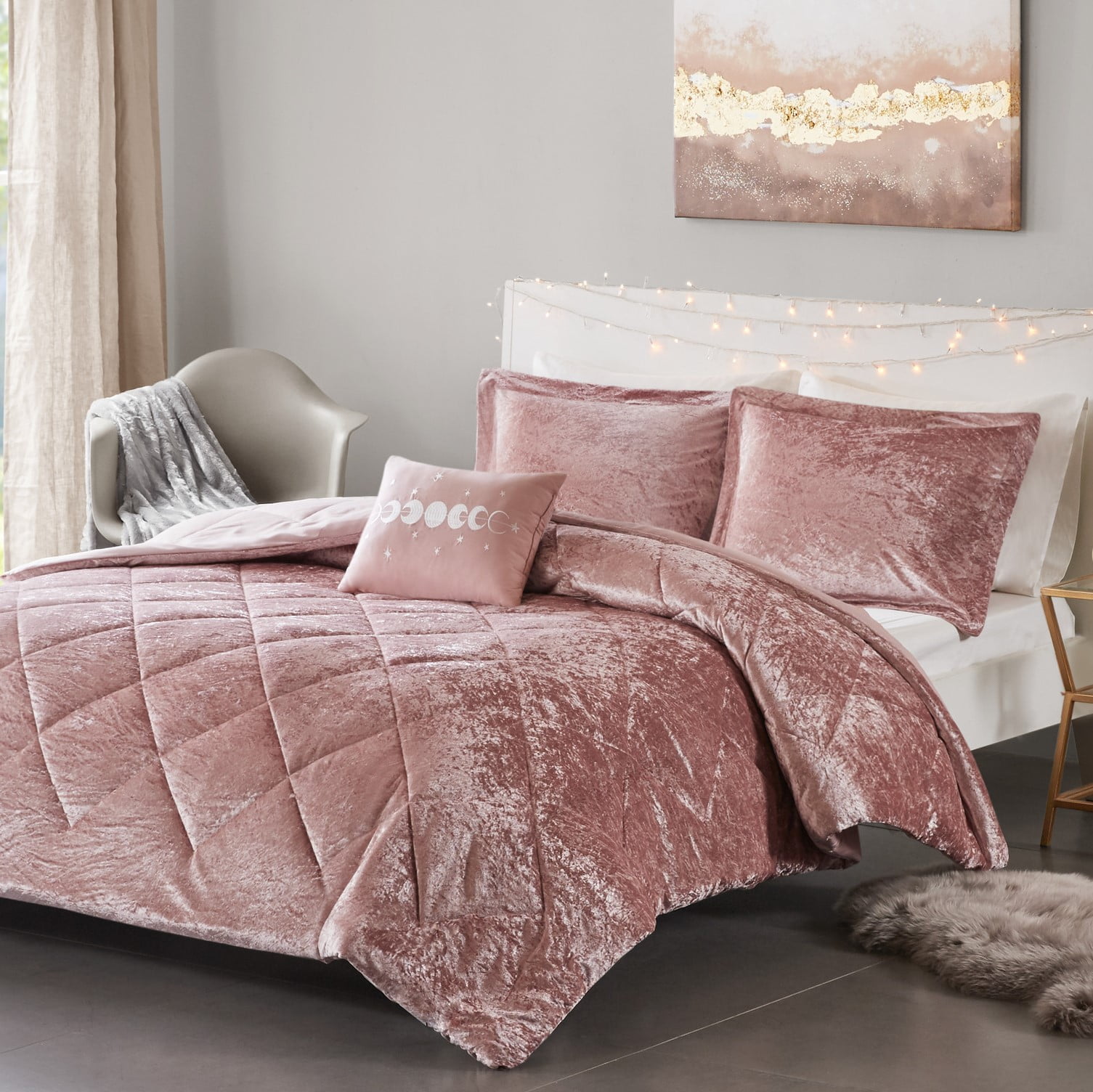 Intelligent Design Full/Queen Comforter Set Velvet Double Side