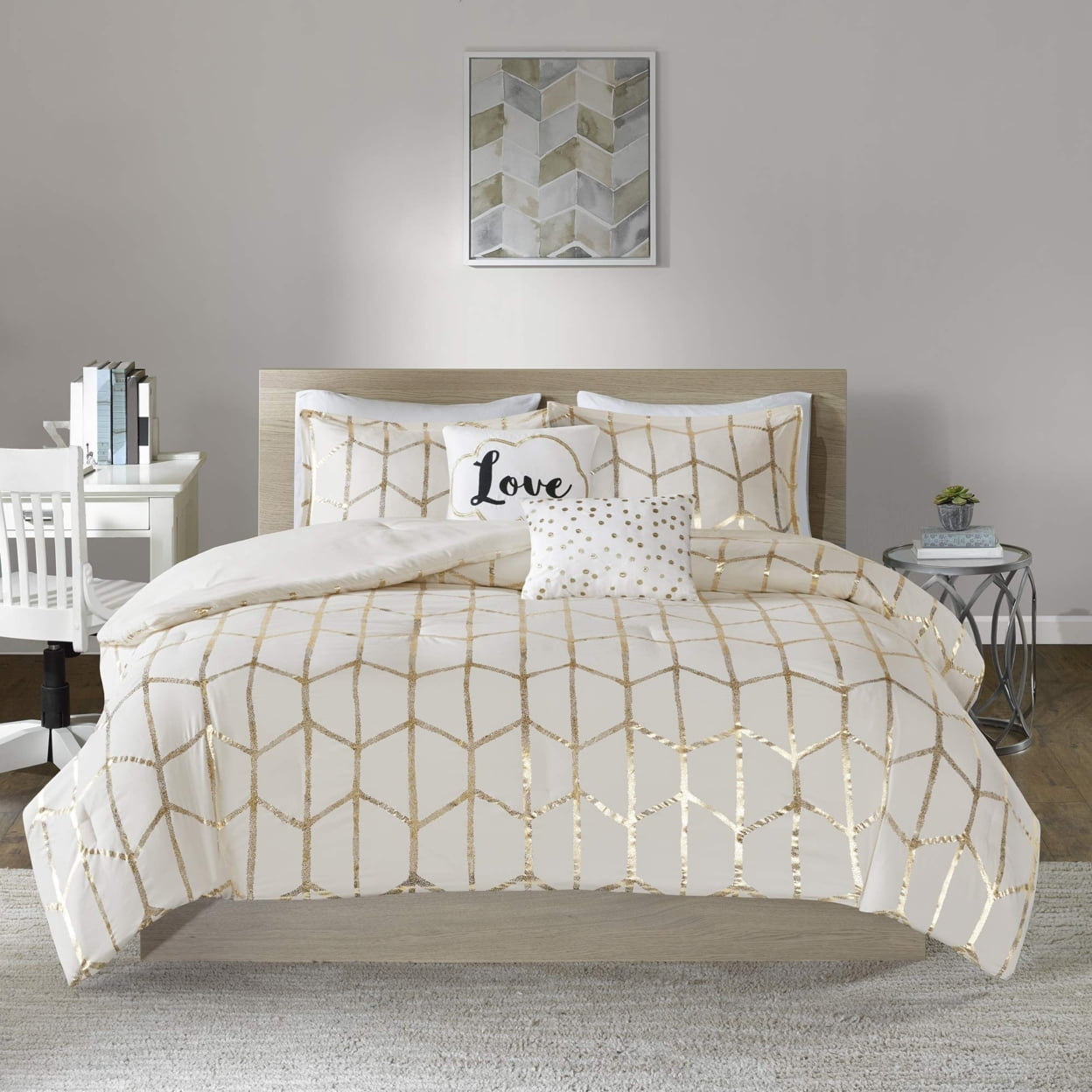 Gold queen online comforter set