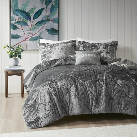 Regency Heights Full/Queen Size Comforter Sets, Velvet Bedding Comforter Set for All Seasons, Grey Bedding Set with Decor Pillow, 4-Piece price history and forecast - Regency Heights ID10-1792