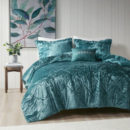 Regency Heights Full/Queen Size Comforter Sets, Velvet Bedding Comforter Set for All Seasons, Teal Bedding Set with Decor Pillow, 4-Piece price history and forecast - Regency Heights ID10-1906