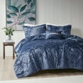 thumbnail image 1 of Regency Heights King/Cal King Size Comforter Sets, Velvet Bedding Comforter Set for All Seasons, Navy Bedding Set with Decor Pillow, 4-Piece, 1 of 10