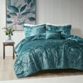 thumbnail image 1 of Regency Heights King/Cal King Size Comforter Sets, Velvet Bedding Comforter Set for All Seasons, Teal Bedding Set with Decor Pillow, 4-Piece, 1 of 9