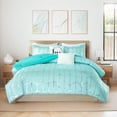 thumbnail image 1 of Intelligent Design Raina Metallic Printed Comforter Set in Aqua and Silver, 1 of 8